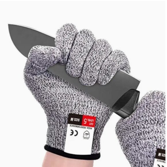 Pair of Cut resistant Gloves Food Grade Level 5 Protection Safety Kitchen Cuts - Picture 1 of 10